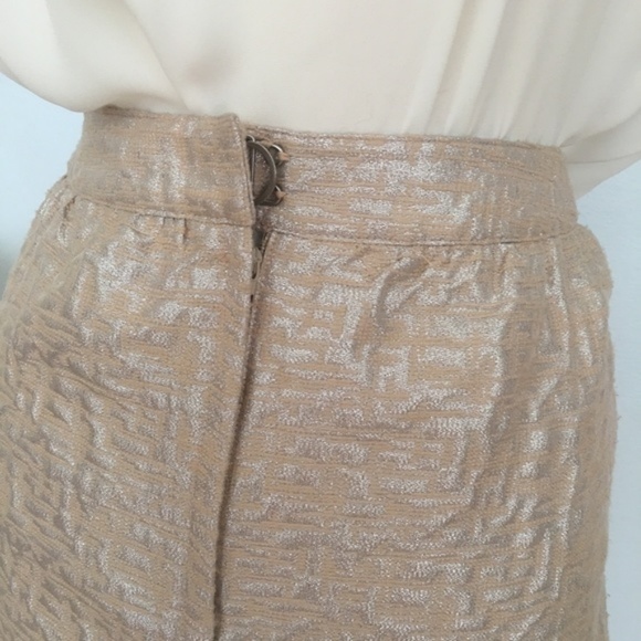 Ann Taylor LOFT | Metallic Jacquard Skirt - Picture 2 of 8
